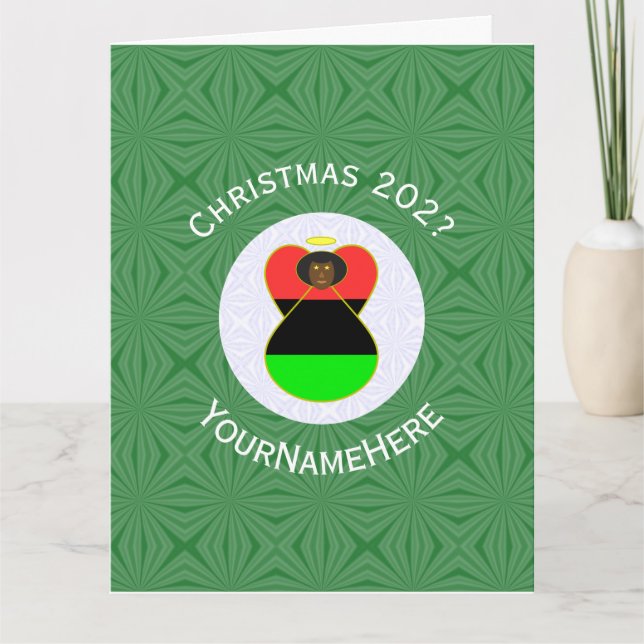 Carte Diaspora africaine Angel Noël Drapeau personnalisé (Devant)