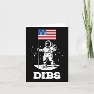 Carte Dibs Drapeau Américain Astronaute Espace 4 Juillet