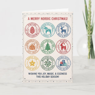 Carte d'icône de Noël nordique joyeux