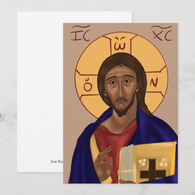 Carte d'icône papier Christ (Devant / Derrière)