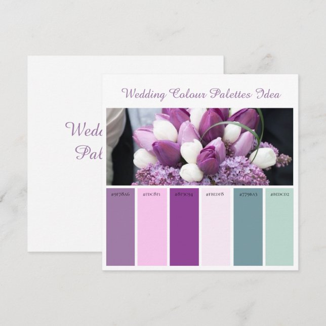 Carte d'idée Palettes couleur mariage (Devant / Derrière)
