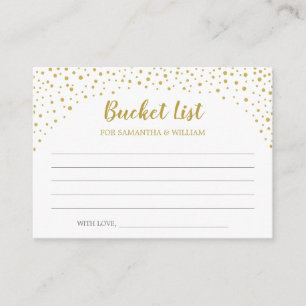 Carte d'idées de liste de Mariages Gold Confetti