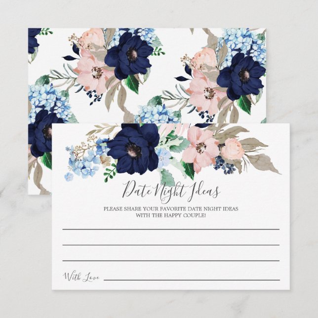 Carte d'idées de nuit pour la Marine et le Blush D (Devant / Derrière)