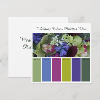 Carte d'idées de palettes de couleurs de mariage