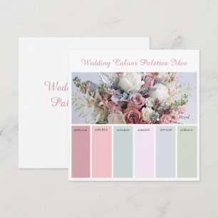 Carte d'idées de palettes de couleurs de mariage