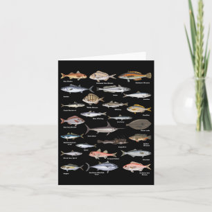 Carte d'identification du poisson vintage