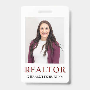 Carte d'identité badge photo de l'agent immobilier