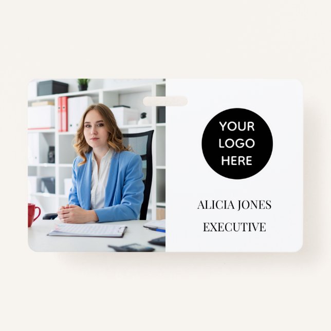 Carte d'identité blanche noire Société Badge d'emp (Devant)