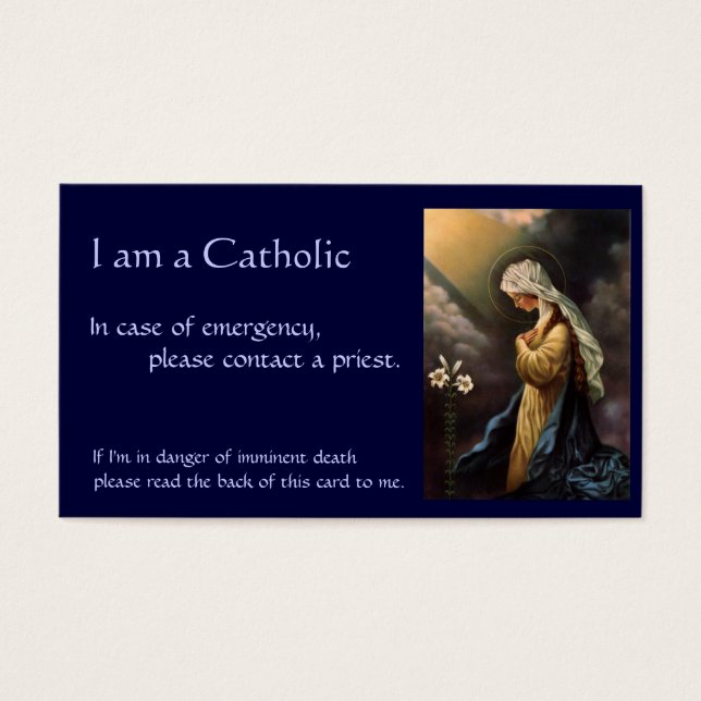 Carte d'identité catholique "en coque d'urgence" (Devant)