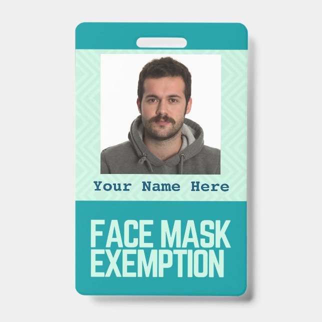 Carte d'identité de badge d'exemption de masque fa (Avant)