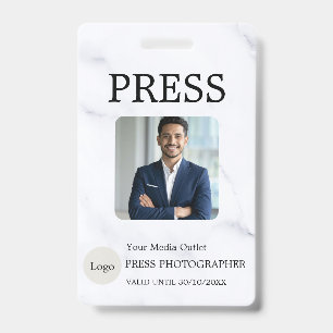 Carte d'identité de journaliste photographe Badge