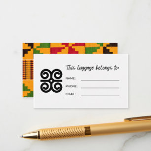 Carte d'identité des étiquettes de bagage