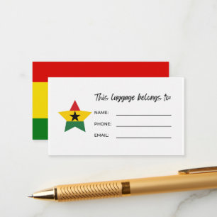 Carte d'identité des étiquettes de bagage