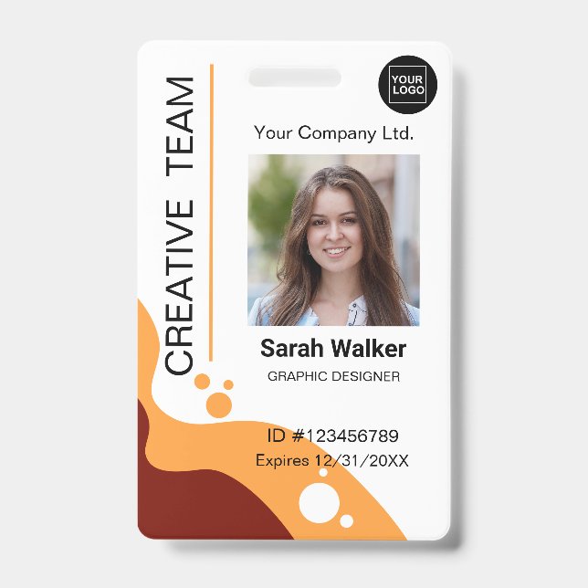 Carte d'identité en terre cuite Badge Photo Creati (Face)