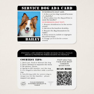 Carte d'identité photo de chien service Badge Etiq