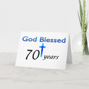 Carte Dieu Béni 70 ans cadeau d'anniversaire