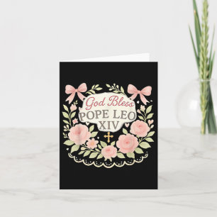 Carte Dieu Béni Pape Leo Xiv Retro Floral Catholics