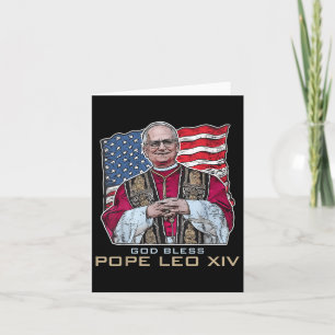 Carte Dieu Béni Pape Leo Xiv Robert Nouveau Pape Retro A