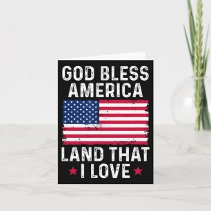 Carte Dieu Bénisse L'Amérique Terre Que J'Aime Patriote