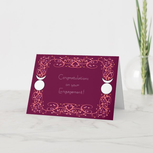 Carte Dieu cornu double Félicitations pour les fiançaill (Devant)