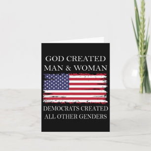 Carte Dieu Créé Homme Et Femme Démocrates Créé Tout