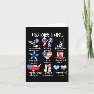 Carte Dieu Dit Que Je Suis 4 juillet Christian Patriotic