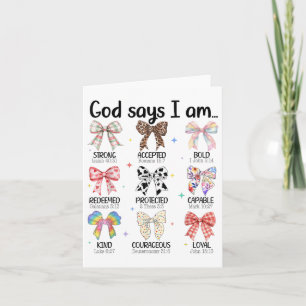 Carte Dieu Dit Que Je Suis Coquette Bow Religieux Christ