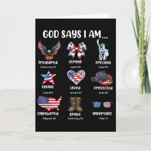 Carte Dieu dit que je suis Stro chrétien patriotique du