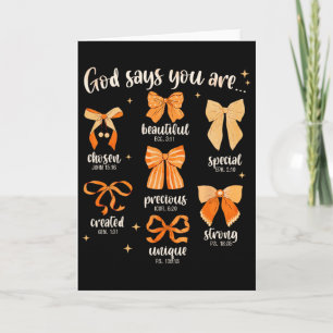 Carte Dieu dit que vous êtes Biblique chrétien Coquette 