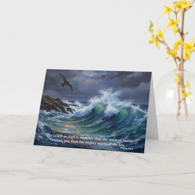 Carte Dieu est plus Puissant que la Mer: Psaume 93:4 (Fleur jaune)