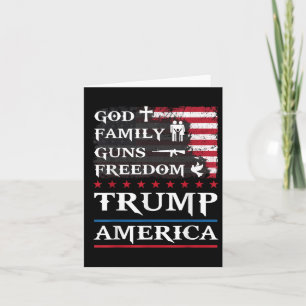 Carte Dieu Famille Armes & ; Liberté Trump Amérique s