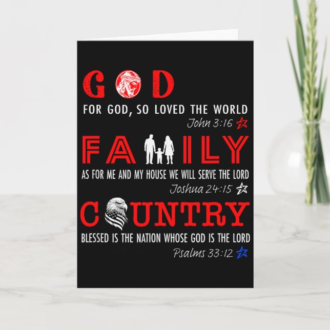 Carte Dieu Famille Pays  (Devant)