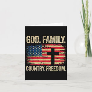 Carte Dieu Famille Pays Liberté Drapeau États-Unis Croix