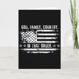 Carte Dieu Famille Pays Patriotique Foi Fierté États-Uni