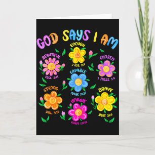 Carte Dieu floral dit que je suis verset biblique chréti