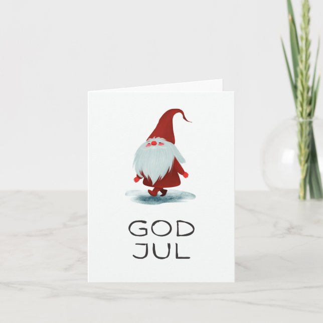 Carte Dieu juil, Noël scandinave (Devant)