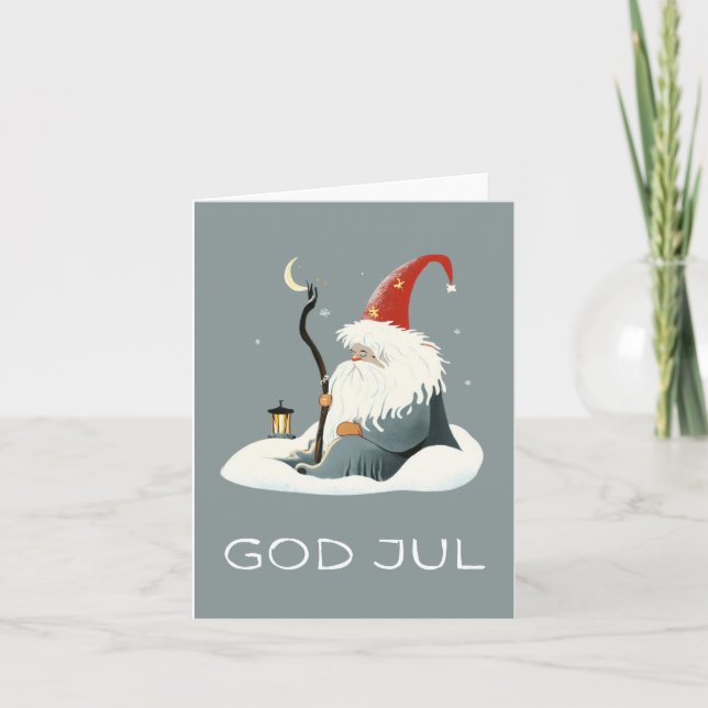 Carte Dieu juil, Noël scandinave (Devant)