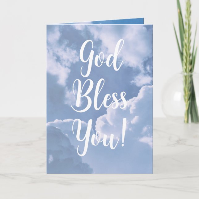 Carte Dieu vous bénisse avec des nuages (Devant)
