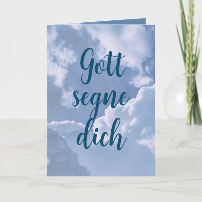 Carte Dieu vous bénisse en allemand | Christian Birthday (Devant)
