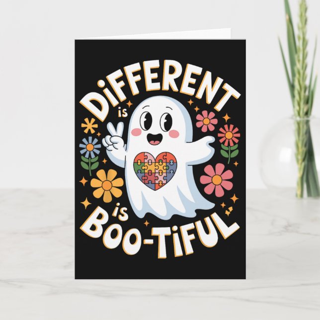 Carte Différent Est Boo Tiful Halloween Sensibilisation  (Devant)