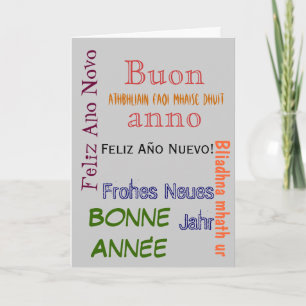 Carte différente de bonne année de langues