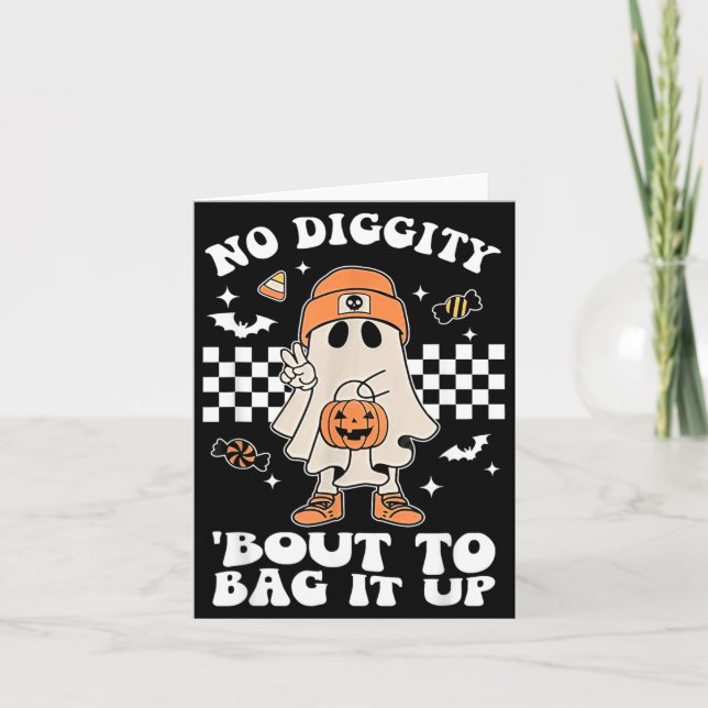Carte Diggity Prêt à Se Préparer pour Halloween Fantôme  (Devant)