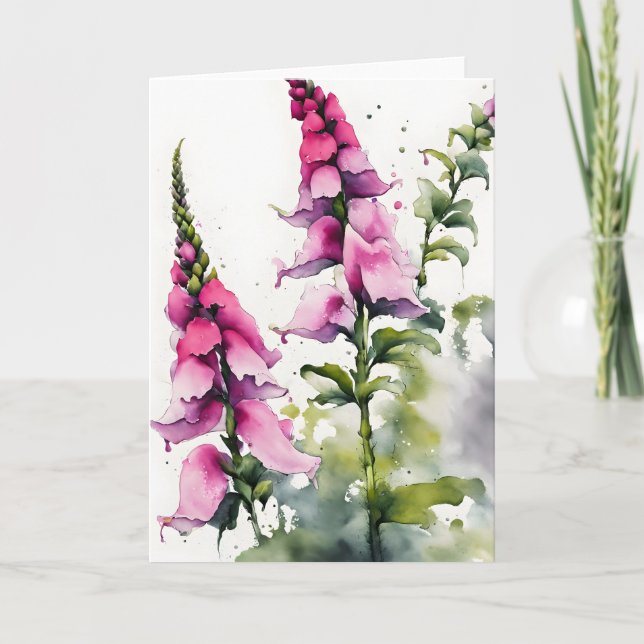 Carte Digitale - Fleurs à l'aquarelle (Devant)