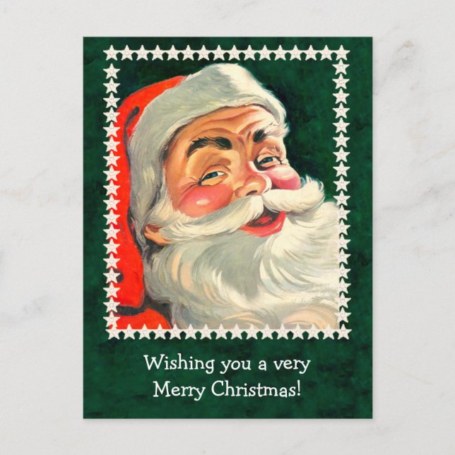 Carte d'illustration classique du Père Noël pour l (Devant)