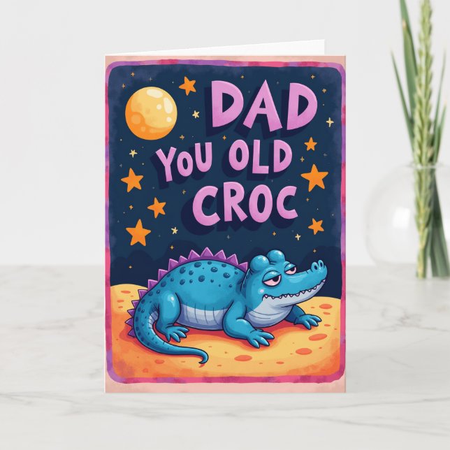 Carte d'illustration Croc Dad Night Sky (Devant)