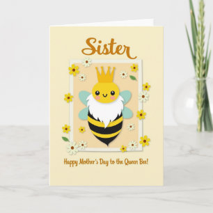 Carte d'illustration d'abeille pour la fête des mè