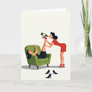 Carte d'illustration d'amis amusants