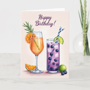 Carte d'illustration de boissons festives