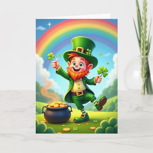 Carte d'illustration de chance Leprechaun (Devant)