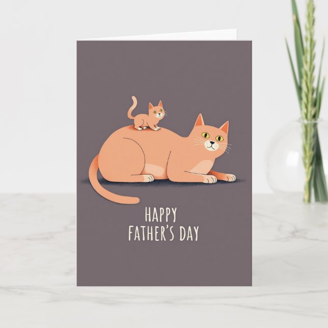 Carte d'illustration de chats pour la fête des pèr (Devant)